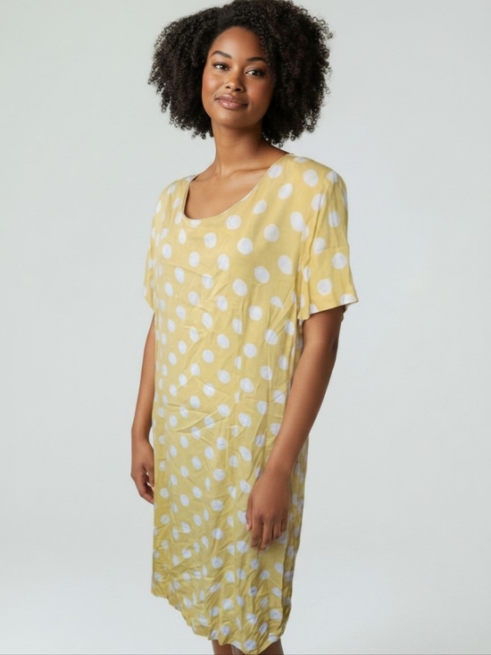 Habits Dresses & Skirts - Vintage Habits Yellow & White Polka Dot Shift Dress (18)